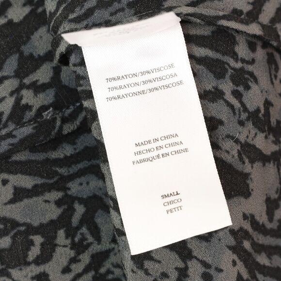 RAILS Zana Abstract Animal Mini Dress S Smocked Charcoal Print Chiffon NWT B14 - Picture 6 of 6